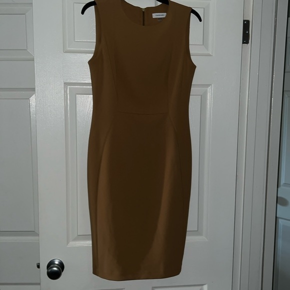 Calvin Klein Dresses & Skirts - Calvin Klein tan zip up dress size 6 smoke free home worn 2 times